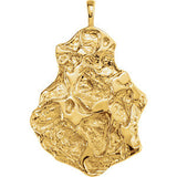 14K Yellow 50x32mm Nugget Pendant