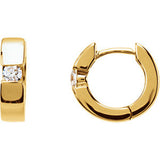 14K Yellow 1-5 CTW Diamond Hoop Earrings