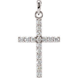 14K Yellow .50 CTW Diamond Cross Pendant