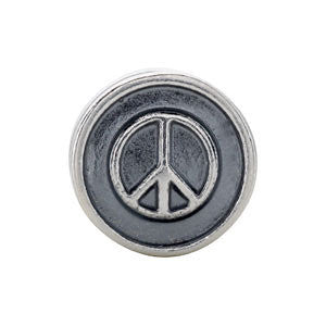 Sterling Silver 10.5x7mm Peace Sign Cylinder Bead