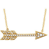 14K Yellow 1/10 CTW Diamond Arrow Necklace