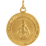 18K Yellow 21.75mm Miraculous Medal