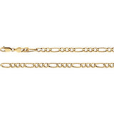 14K Yellow 4.75mm Hollow Figaro 7" Chain