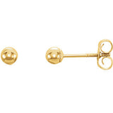 14K Yellow 4mm Youth Ball Stud Earrings