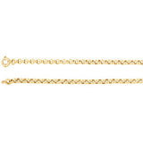 14K Yellow 6.5mm Hollow Rolo 7" Chain