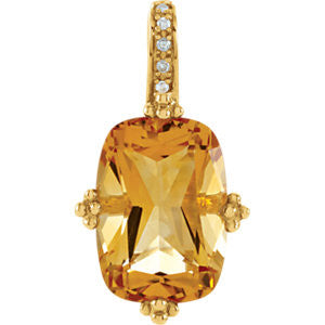 Citrine & Diamond Pendant