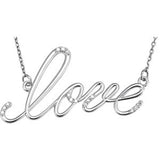 Sterling Silver .08 CTW Diamond "Love" Design 18" Necklace