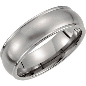 Titanium 7mm Grooved & Satin Finish Band Size 11.5