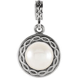 14K White Freshwater Cultured Pearl Pendant