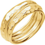 14K Yellow Wrapped Hammered Ring