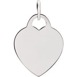 Sterling Silver 26.83x20.51mm Heart Charm