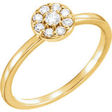 14K White 1/4 CTW Diamond Ring