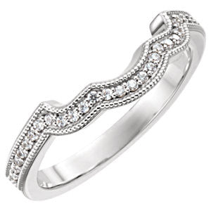 14K White 1/8 CTW Diamond Band for 5.8mm Round Ring