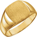 10K Yellow 16mm Men's Solid Signet Ring