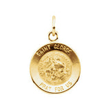 14K Yellow 18mm Round St. George Medal