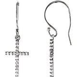 14K White 1/6 CTW Diamond Cross Earrings