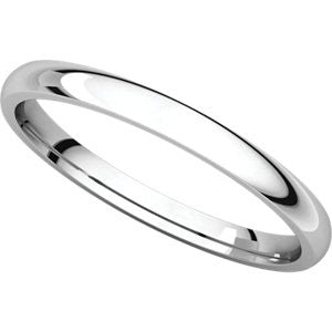 14K White 2.5mm Light Comfort Fit Band