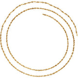 14K Yellow 1.2mm Diamond Cut Rope 7" Chain