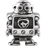 Sterling Silver 13.35x10.4mm Robot Bead