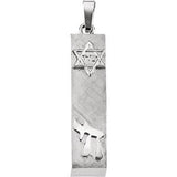 Sterling Silver 28x6mm Mezuzah Pendant