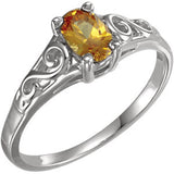 14K Yellow March Imitation Birthstone Ring