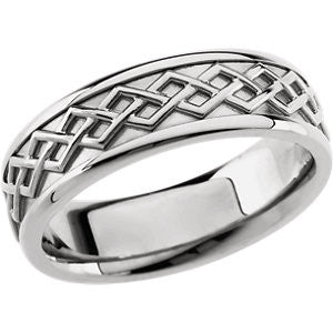 14K White Celtic Band Size 8.5