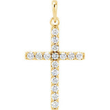 14K Yellow .50 CTW Diamond Cross Pendant