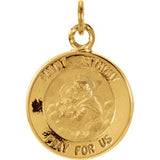 14K Yellow 18mm St. Anthony Medal