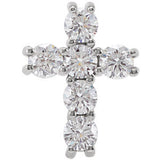 14K White 1-2 CTW Diamond Cross Pendant