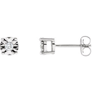 14K White .03 CTW Diamond Illusion Stud Earrings