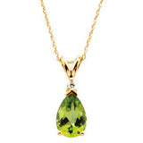 14K Yellow Peridot & Diamond 18" Necklace