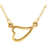 14K White Heart 16-18" Adjustable Necklace