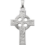 14K Yellow 24x16mm Fancy Celtic Cross Pendant