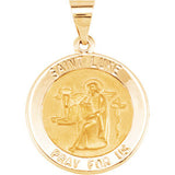 14K Yellow 14.75mm Round Hollow St. Luke Medal