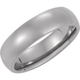 Titanium 6mm Domed Polished Band Size 6