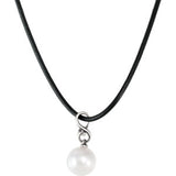 Sterling Silver & 14K White South Sea Cultured Pearl Patina Finish Necklace