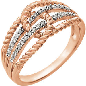 14K Rose 1-6 CTW Diamond Ring