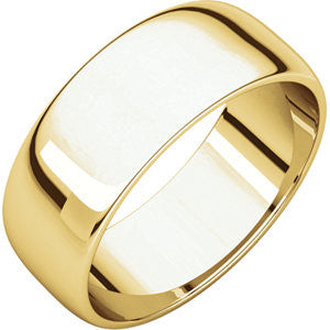 10K Yellow 7mm Half Round Light Band