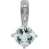 Aquamarine & Diamond Pendant