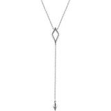 14K White Geometric Y 16-18" Necklace