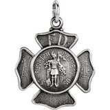 14K White 22.25mm St. Florian Pendant