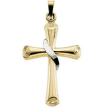 Two-Tone Hollow Cross Pendant