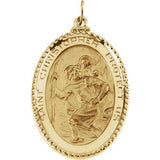 14K Yellow 39x26mm St. Christopher Medal