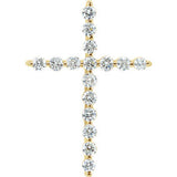 14K Yellow 1-4 CTW Diamond Cross Pendant