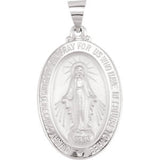 14K Yellow 15x11.5mm Oval Hollow Miraculous Medal