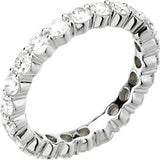 14K White 2 CTW Diamond Eternity Band Size 7