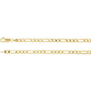 14K Yellow 4mm Figaro 7" Chain