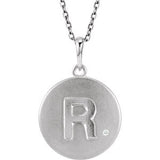 Sterling Silver .005 CTW Diamond Letter "C" Initial Disc 18" Necklace