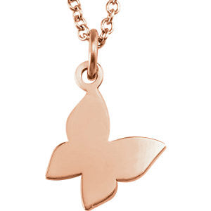 Sterling Silver Tiny Posh Butterfly 16-18" Necklace