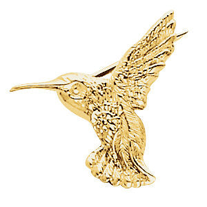 14K Yellow 19x21mm Hummingbird Brooch